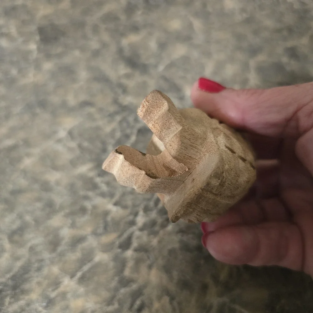 Hand carved wood owl whistle  about 3